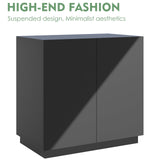 Amunrbrek Litter Box Enclosure, Large Litter Box Furniture, Modern Cat Litter Box Enclosure Furniture with Storage, Side Cabinet (Black) amunrbrek