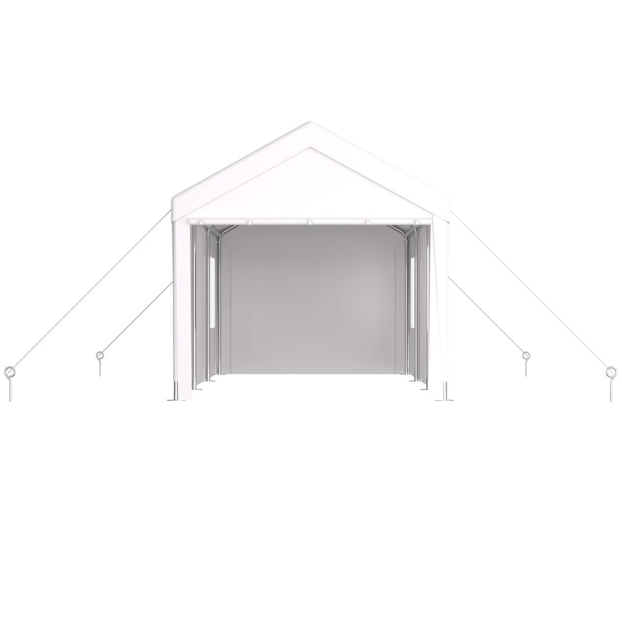 VeroFree 12x20ft Portable Garage Heavy Duty Carport Canopy, White with 2 Roll-up Doors & 4 Ventilated Windows – Shelter for Car, Truck, Boat, Tools, Outdoor Storage (1 Doors) VeroFree