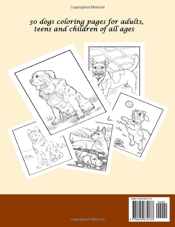 Dog Coloring book: A beautiful coloring book for adults, teens and children of all ages with drawings of dogs WoodArtSupply