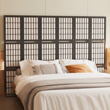 Room Divider with Shelves, 66.9-Inch Tall Japanese Shoji Style Wood Screen with Double Hinges for Home Office Decoration (6 Panels, Black) Svimi