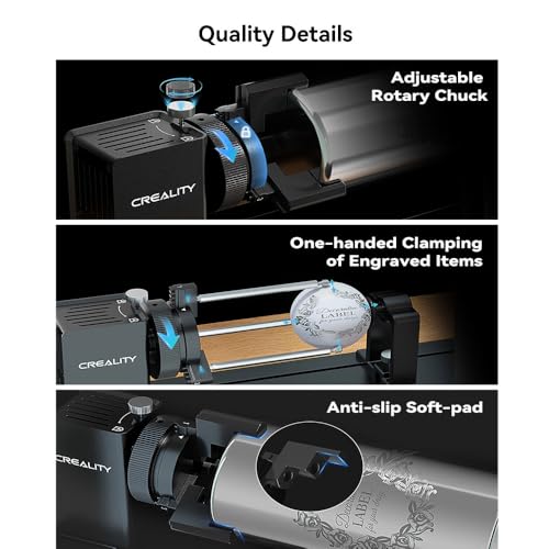 Creality Laser Rotary Roller Pro for Falcon A1 Laser Engraver，Suitable for Engraving Cylindrical Objects, Rotary Kit with M6 Raiser for Falcon A1 Skouphy