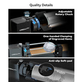 Creality Laser Rotary Roller Pro for Falcon A1 Laser Engraver，Suitable for Engraving Cylindrical Objects, Rotary Kit with M6 Raiser for Falcon A1 Skouphy