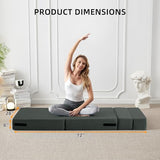 FILUXE Folding Sofa Bed | Convertible Sleeper Chair Bed for Adults, Fold Out Chair to Bed Linen Futon Chair with Pillow, for Home Dorm Apartment RV Living Room, Single Size Dark Gray FILUXE