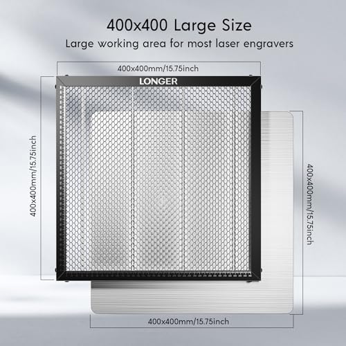 Longer Honeycomb Working Table, 15.7"x 15.7"x 0.86" Honeycomb Working Bed for CO2 or Diode Laser Engraver Cutting Machine, Fast Heat Dissipation with Aluminum Plate for Table-Protecting - WoodArtSupply