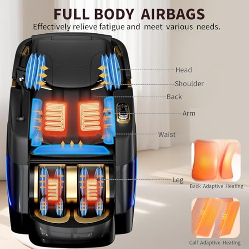 2026 Upgrade Massage Chair sleeping pod Full Body,Zero Gravity 3D SL-Track Shiatsu Massage Recliner Chair Built-in Heat System Airbag Massage with Body Scan, Deep Yoga Stretch, Foot And Back massage Dr.hiumi