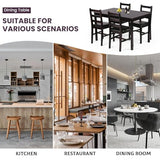 Pazidom Small Dining Table Set for 4, Wooden Kitchen & Dining Room Sets 5 Piece Kitchen Table Set, Square Table and Chair Breakfast Table Set for Restaurant Home Kitchen Living Room, Dark Brown Pazidom