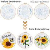 Louise Maelys 3 Sets Sunflowers Embroidery Kit for Beginners,Cross Stitch Kits for Adults with Summer Flowers Bee Stamped Pattern,Starters Needlepoint with Embroidery Instruction