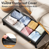 LeArex Under Bed Storage Containers with Wheels 2 Pack Underbed Shoe Storage Bedroom Storage Bins Organizer Large Capacity Under Bed Storage with Lid for Clothes Shoes Toys Blankets (Black) LeArex