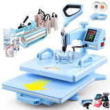 WHUBEFY Heat Press,15x15 Shirt Press Machine 8 in 1 with 30Oz Tumbler Attachment Sublimation Machine Digital Slide Out Sublimation Heat Transfer Machine, Heat Press for T-Shirts Mugs Caps Plates,1400W Whubefy