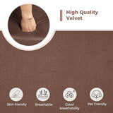 ANJ Manual Recliner Chair for Adults, Velvet Reclining Chair with Padded Arms and Overstuffed Backrest, Single Recliner Sofa for Living Room, Dark Brown
