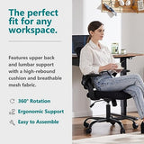Sweetcrispy Home Office Managerial Executive Chair, Ergonomic Mesh Adjustable Swivel Mid-Back Chair with Comfortable Lumbar Support, Comfy Arms for Bedroom,Study,Student Sweetcrispy