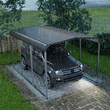 10x15 FT Heavy Duty Metal Carport Kits with Galvanized Steel Roof and Frame, Outdoor Carport Canopy Enhanced Base, Extra Large Car Garage Shelter for Car, SUV, Truck and Boats, Gray Redpick