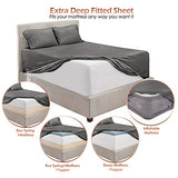 Hearth & Harbor Extra Deep Pocket Sheets - Fits Mattress 18-24 Inches Deep - Extra Deep Pocket Full Size Sets - 6 Piece Full Size - Full - Gray Hearth & Harbor