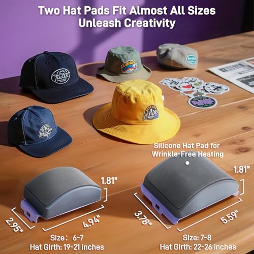 GOCHIFIX Auto Hat Heat Press Machine, Automatic Open/Release, 4 Memory Modes, Precise Temp/Timer Control, 6.54"x3.84"Curved Heat Plate, Hat Stretcher, for Caps, Sublimation, Vinyl, Heat Transfer GOCHIFIX