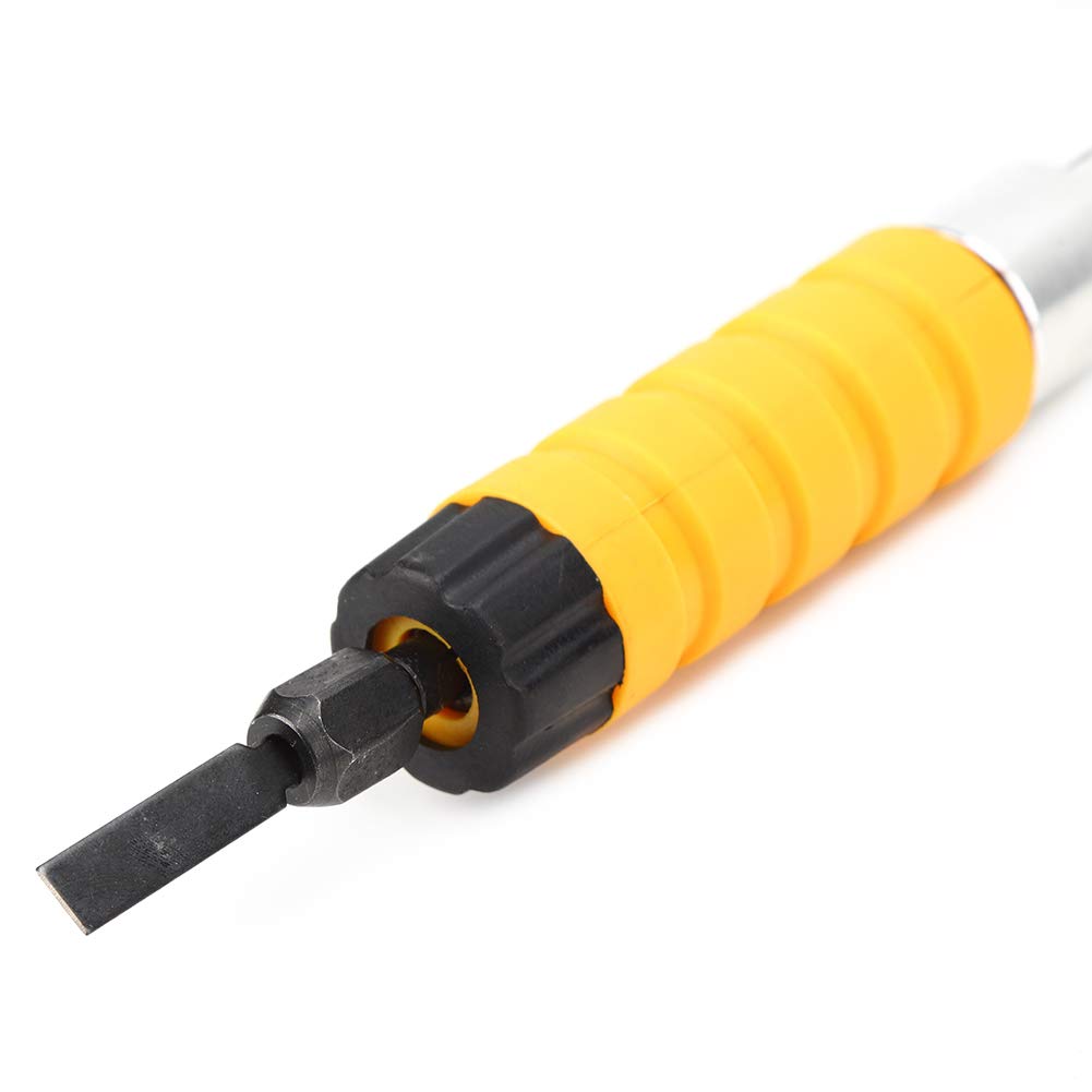 Electric Chisel, with Wrench Carving Chisel, Woodworking Yellow Handle Power for Professional Carvers Amateurs Denkerm
