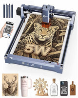Laser Engraver, Carverall K15 Pro 5W Laser Engraving Machine for Beginners DIY High Accuracy 200x300mm (Near A4) Portable CNC Laser Cutter for Wood Coated Metal Acrylic Leather, 5000mW, Class 1 Carverall