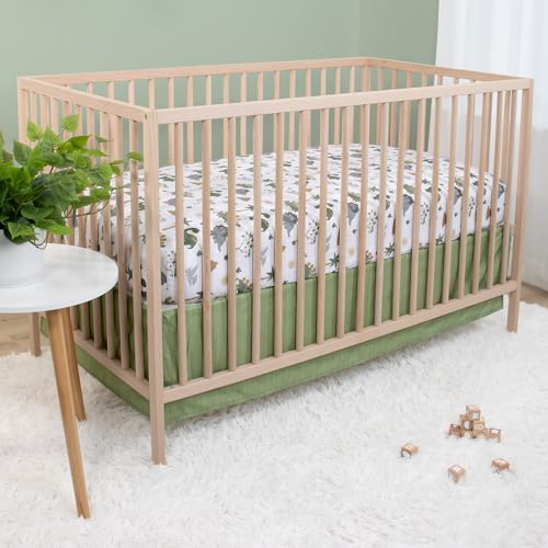 The Peanutshell 3 Piece Baby Crib Bedding Set for Boys - Newborn, Infant & Toddler Nursery Bed Set Decor with Fitted Crib Sheet, Dust Ruffle Comforter - Dinosaur Dreams The Peanutshell