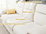 LIKIMIO Sofa Couches for Living Room, with Adjustable armrests, Extra Deep Seats 3 Seater Sofa, Modern Couches for Living Room/Apartment, Easy Assembly, Beige Chenille (92 Inch) LIKIMIO