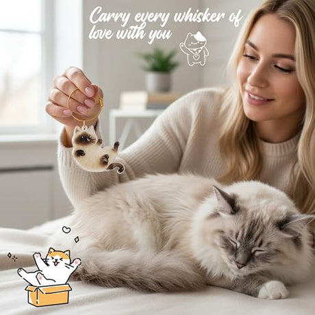 OGNWFUNK 2Pcs Cat Hair Keepsake Bottles, Pet Hair Keychain for Collecting Hair, Furever Gift for Pet Lovers, Cat Keychain Memory Keepsake OGNWFUNK
