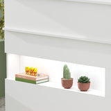 ECACAD Reception Desk with Light, Display Shelf & Lockable Drawers, Office Desk Reception Counter Table with Keyboard Tray and Door, White (47.2”W x 19.7”D x 39.2”H) ECACAD