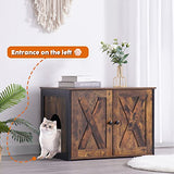 DWANTON Litter Box Enclosure, Cat Litter Box Furniture Hidden, Reversible Entrance Can Be on Left or Right Side, Wooden Cat Washroom Indoor, Fit Most of Litter Box, Rustic Brown, 27.6 Inches Dwanton