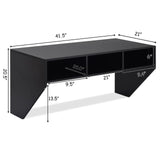 Giantex Wall Mounted Desk Floating Computer Desk, Writing Study Table W/3 Storage Shelves, Laptop PC Table for Living Room, Bedroom, Office (Black) Giantex