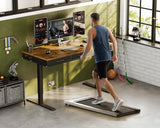 AODK Electric Standing Desk with Drawers, 55 Inch Height Adjustable Desk with Power Outlets, Sit Stand Table, Writing Computer Desk for Home, Office, Workstation, Rustic Brown AODK