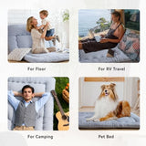 Ingdgnoso Japanese Floor Mattress, 3.5" Thicken Futon Mattress Tatami Mat, High Density Foam Support for Adult Kids Sleep, Portable Futon Sofa Bed for Camping, Pet Mat, Twin 80"x 39"（Silver Gray） Ingdgnoso