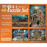 Bits and Pieces Set of 4 Jigsaw Puzzles 1000 Pieces - Haunted Halloween Set Bits and Pieces