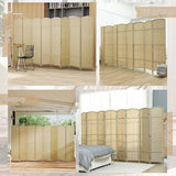 HOMCOM Room Divider, 8 Panel Folding Privacy Screen, 5.6' Tall Freestanding Wall Partition for Home Office, Bedroom, Beige HOMCOM