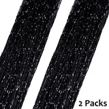 Vagasi 2 Pack Beaded Curtain 39 x 79 Inch String Curtains for Doorways Room Divider Curtains Boho Hippie Room Decor Closet Curtains Hanging for Hallway, Party, Black Vagasi