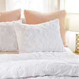 Peri Home Chenille Leopard 100% Cotton 3-Piece Duvet Cover & Sham Set, Full/Queen, White Peri Home