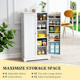 HOLTICO 41'' Freestanding Pantry Cabinet, Kitchen Pantry Storage Cabinet with Doors and Adjustable Shelves, Food Pantry Cabinet for Kitchen, Dining Room, Living Room and Garage,Snow White HOLTICO