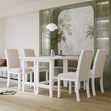 LUMISOL Extendable Dining Room Table for 4, Small Folding Drop Leaf Kitchen Dining Table, 18–36 inch, Space-Saving, Easy Assembly, White LUMISOL