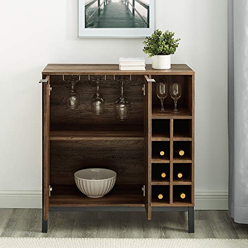 Walker Edison Industrial Modern Farmhouse Wood Buffet Sideboard-Living Room Entryway Serving Storage Cabinet Doors-Dining Room Console, 34 Inch, Rustic Oak - WoodArtSupply