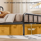 Homeiju Metal Bed Frame - Structurally Stable Heavy Duty Steel Slat Supported Full Bed Frames, No Box Spring Needed, Easy Assembly Homeiju