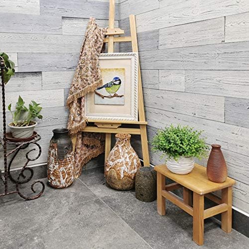 COLAMO 10pack White-Washed Weathered Real Pine Wood Peel and Stick Backsplash Wall Planks, Self Stick On Shiplap Boards Paneling for RV Bedroom Living Room Accent Wall, Adhesive Wooden Wall Panel COLAMO