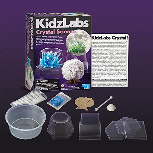 4M Kidzlabs Crystal Science Kit - DIY STEM Toys Lab Experiment, Educational Gift for Kids & Teens 4M