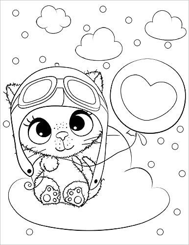 Cute Cats Coloring Book for Kids Ages 4-8: Adorable Cartoon Cats, Kittens & Caticorns (Coloring Books for Kids) WoodArtSupply