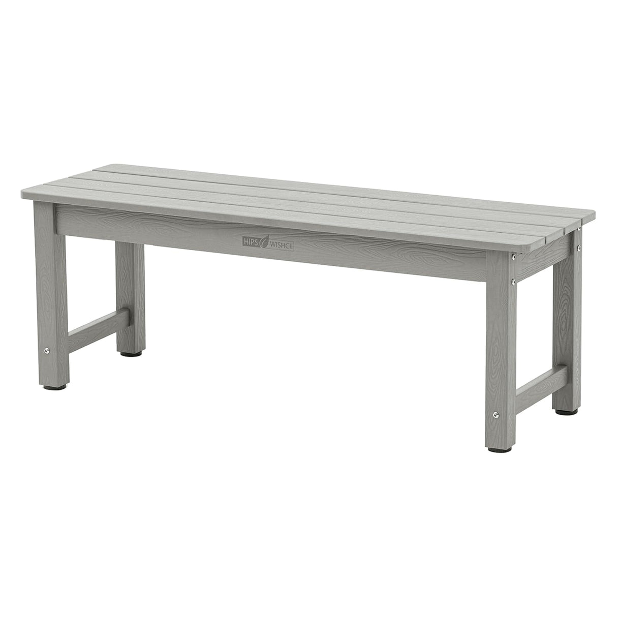 WISHCII Outdoor Bench, Poly Lumber Weatherproof, 2 Person Patio Benches for Outdoors, Never Rot and Fade Backless Bench, Suit for Garden Park and Porch(Grey) WISHCII