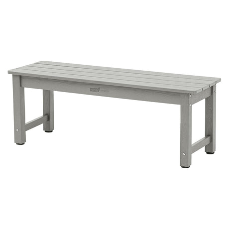 WISHCII Outdoor Bench, Poly Lumber Weatherproof, 2 Person Patio Benches for Outdoors, Never Rot and Fade Backless Bench, Suit for Garden Park and Porch(Grey) WISHCII