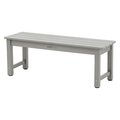WISHCII Outdoor Bench, Poly Lumber Weatherproof, 2 Person Patio Benches for Outdoors, Never Rot and Fade Backless Bench, Suit for Garden Park and Porch(Grey)