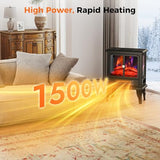 Oylus Electric Fireplace Stove Heater - Fireplace Heaters for Indoor Use with Realistic Flame Effect, Freestanding Electric Stove Heater with Overheating Protection, 1500W, Adjustable Heating OYLUS