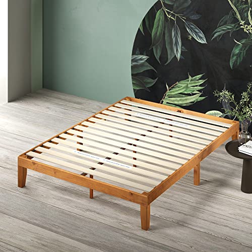 ZINUS Alexia Solid Wood Platform Bed Frame with Rustic Pine Finish - No Box Spring Required, Easy Assembly, Queen Size Zinus