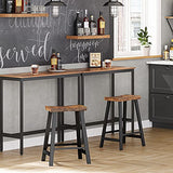 VASAGLE Bar Stools, Set of 2 Bar Chairs, Kitchen Breakfast Bar Stools with Footrest, 23.6 Inches High, Industrial in Living Room, Party Room, Rustic VASAGLE