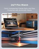 OMTech CO2 Laser Engraver Camera Module, 2MP Remote Monitoring Camera for Laser Engraver with Fire Detection Sensor, Smart CO2 Laser Cutter Camera System, Wireless Laser Engraver Control Module OMTech