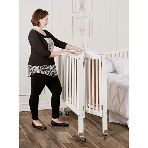 Dream On Me 3-in-1 Folding Portable Crib, White, Large