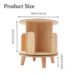 Gdrasuya10 Mini Rotating Wooden Bookshelf Organizer for Small Spaces Gdrasuya10