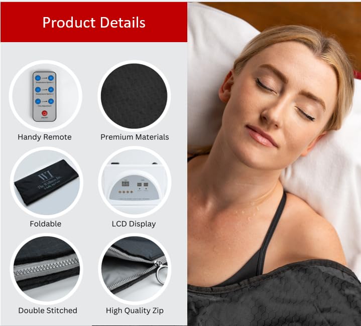 The Wellness Inc. Infrared Sauna Blanket - Portable Infrared Sauna for Home, Personal Sauna for Women & Men - Odourless, Fireproof & Waterproof Material - Includes Wrap Up Towel & Carry Storage Bag The Wellness Inc.