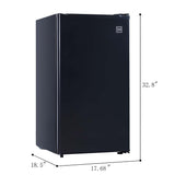 RCA RFR321-B-Black-COM RFR321 Single Mini Refrigerator-Freezer Compartment-Adjustable Thermostat Control-Reversible Doors-Ideal for Dorm, Office, RV, Garage, Apartment-Black Cubic Feet, 3.2 CU.FT RCA